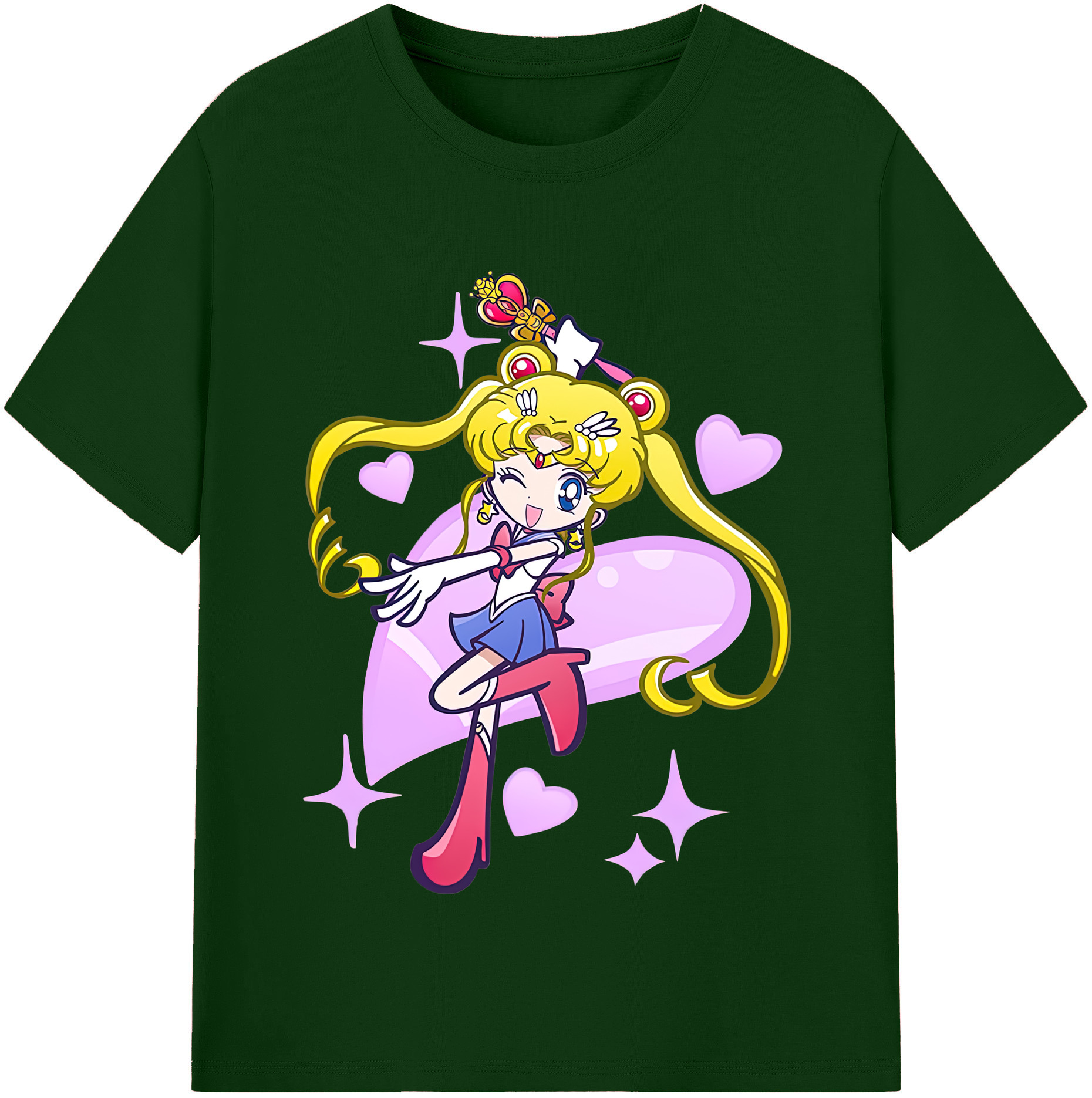 （画像用） 美少女戦士セーラームーン 月野 うさぎ つきの うさぎ Sailor Moon Tsukino Usagi 綿100％半袖Tシャツ（フロントプリント）
